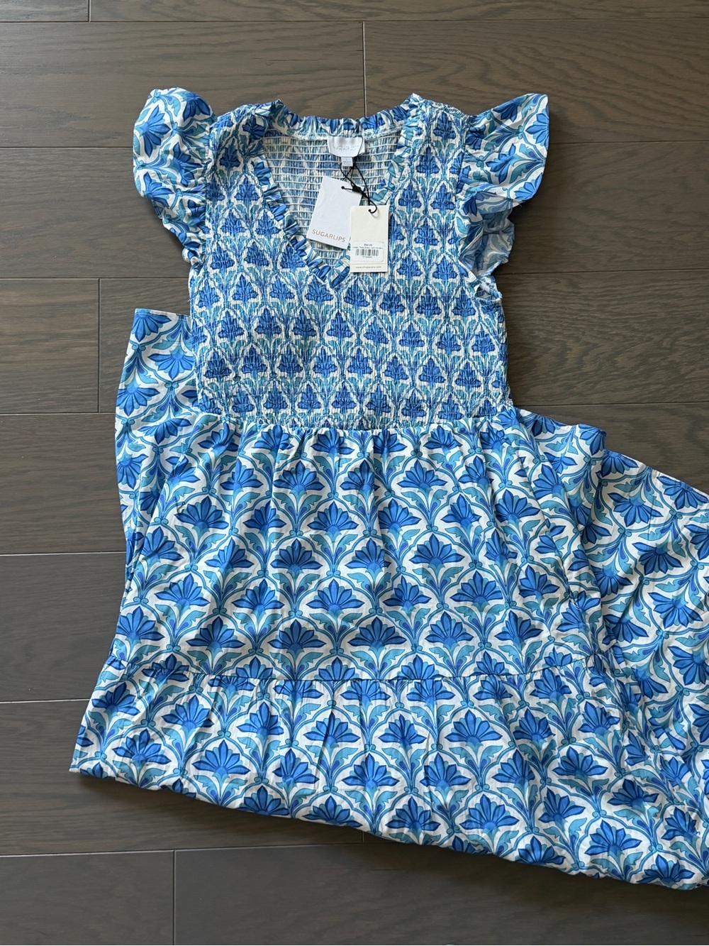 NWT Sugarlips Elyse Geo Sunfire Tiered Dress Sz L - Picture 4 of 5
